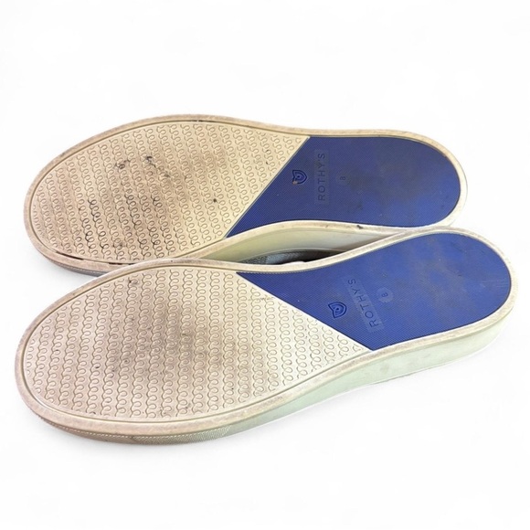 Rothy’s Slip On Sneakers Women’s 8 Taupe Beige Gray Stripe Knit Flats Shoes - Picture 6 of 7